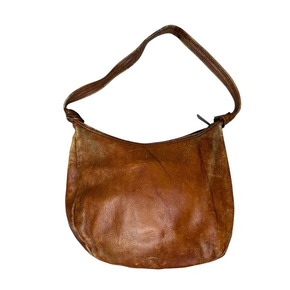 Vintage Frye Leather‎ Serval Zipper Shoulder Bag With Woven Detail - Picture 4 of 9